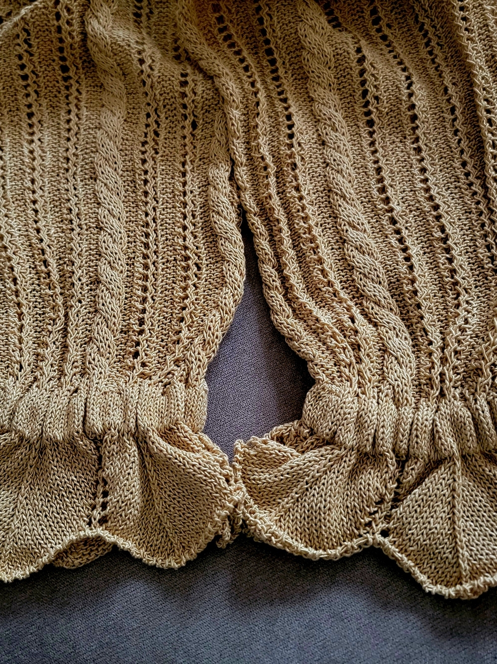 ZARA Mustard Yellow Open Crochet Knit Ruffle Beach Sweater Size M - Picture 6 of 8
